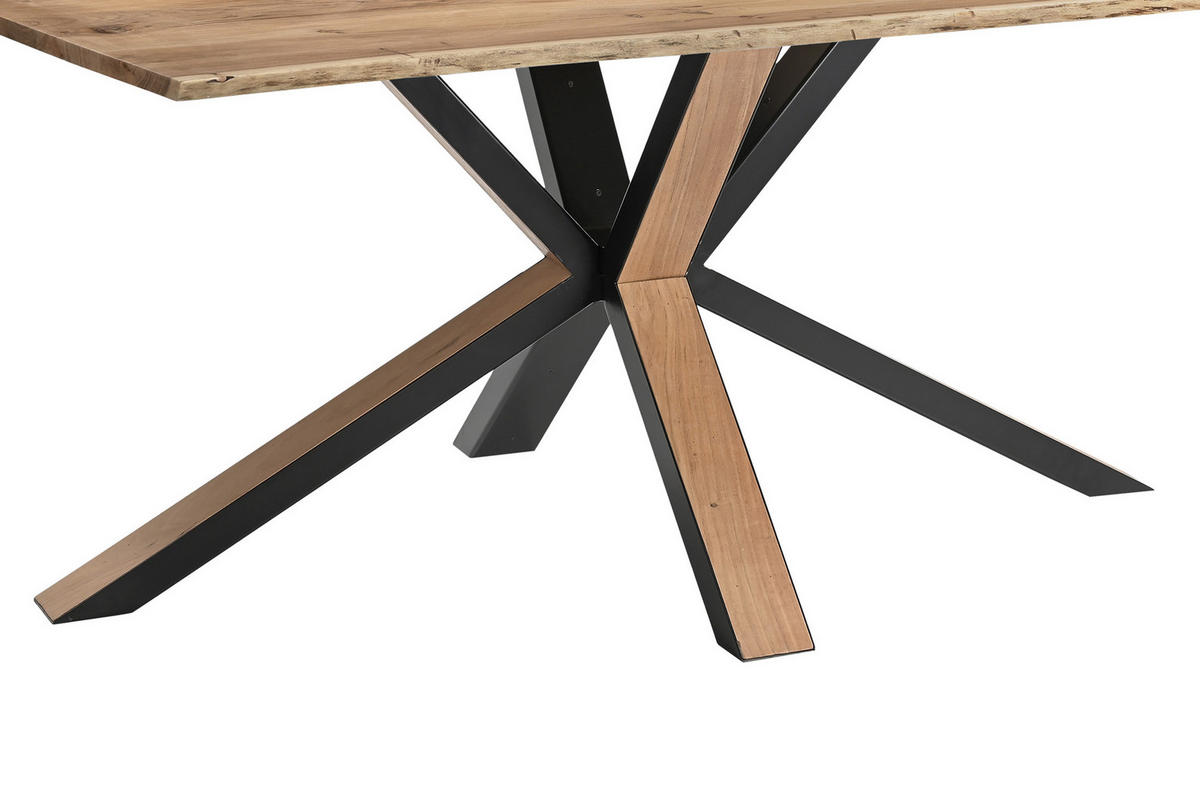 ESSTISCH MIAM - Beige/Schwarz, Holz/Metall (80/140/76cm) - SAM