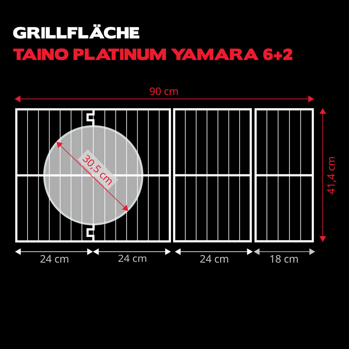 GASGRILL Platinum Yamara 6+2 - Silberfarben, Metall (159/117/55cm) - TAINO