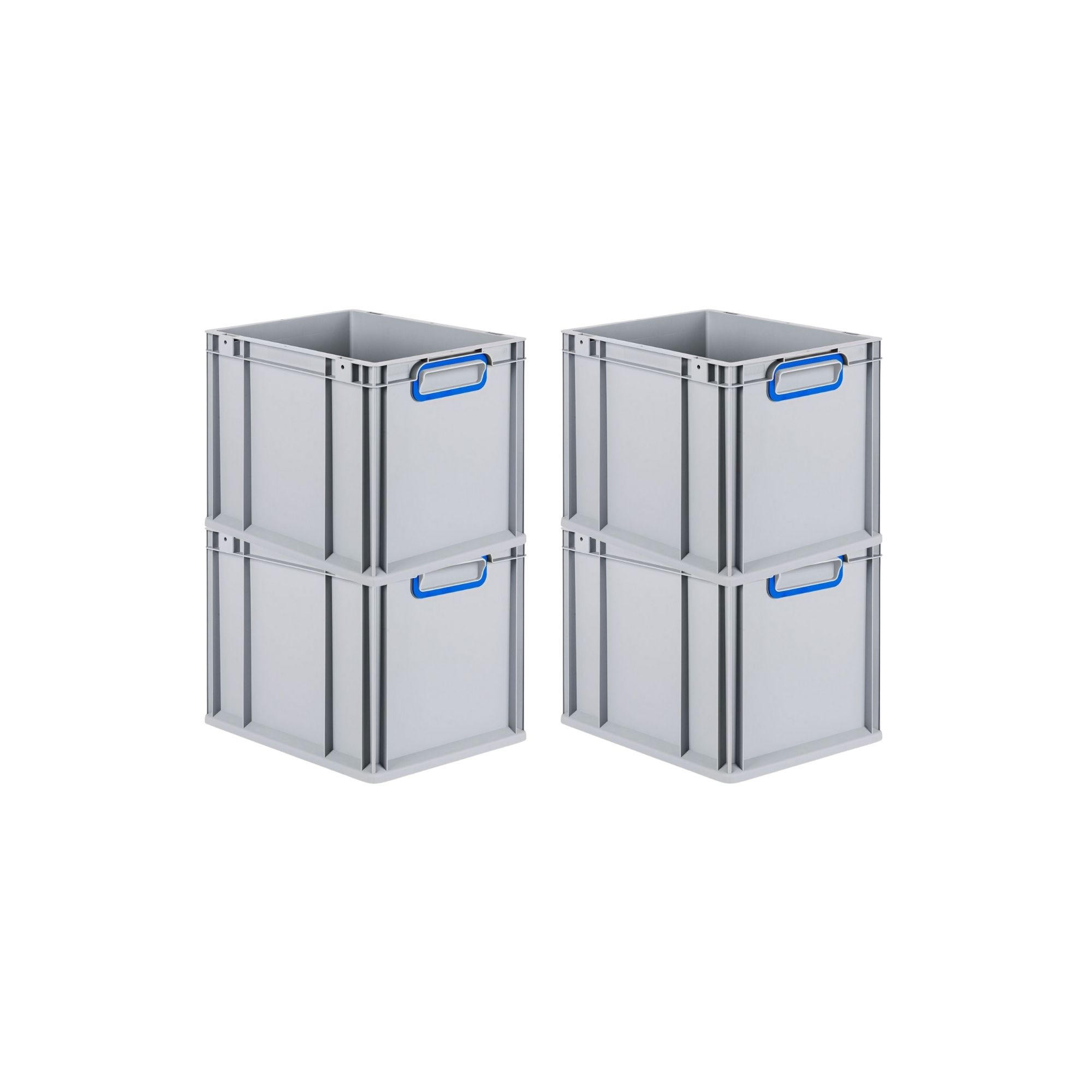 EUROBOX 4x Nextgen Color 32x30x40cm 30 Liter Griffe Blau Geschlossen - Blau, Kunststoff (30/32/40cm) - PROREGAL