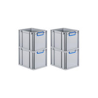EUROBOX 4x Nextgen Color 32x30x40cm 30 Liter Griffe Blau Geschlossen - Blau, Kunststoff (30/32/40cm) - PROREGAL