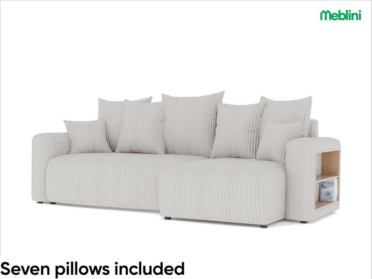 ECKSOFA SOLARIS L - Blau/Creme, Holzwerkstoff (238/142cm) - Meblini
