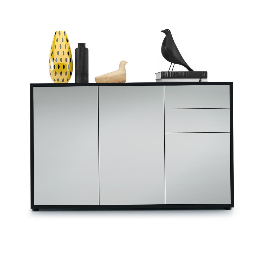 KOMMODE Ben Front in Hellgrau Seidenmatt - Greige, Holzwerkstoff (117/74/36cm) - Vladon