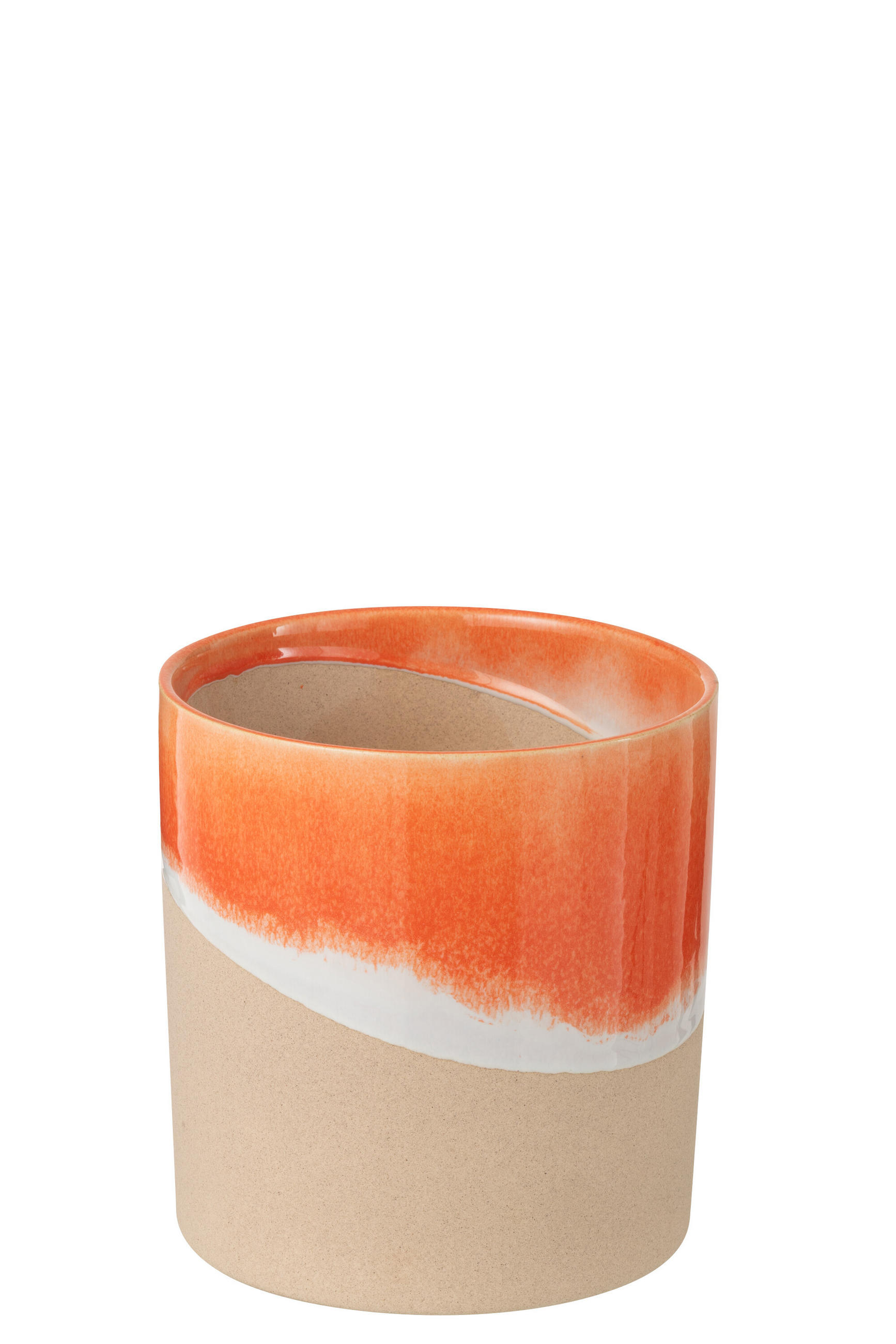 VASE ZYLINDER Orange - Orange, Keramik (21cm) - J-Line