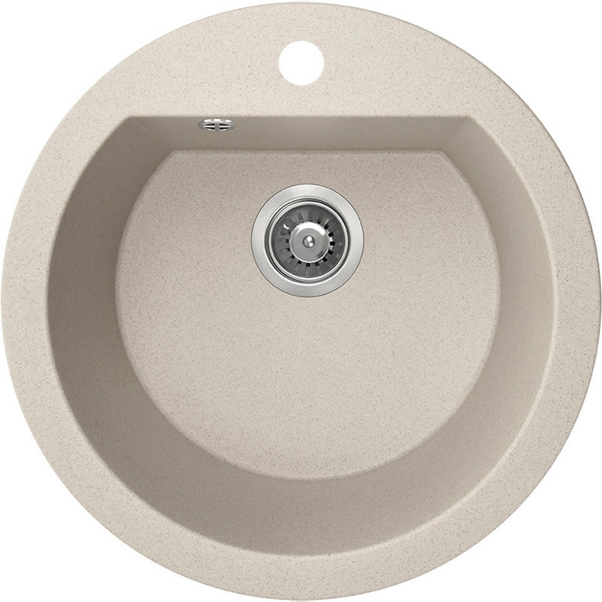 EINBAUSPÜLE Dafne Beige, Einzelbecken, rund, 51/51/20,5 cm - Beige, Stein (51/20.5/51cm) - bad land