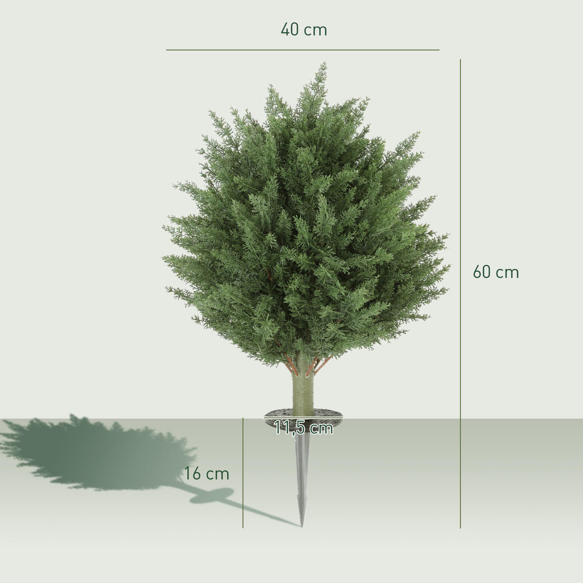 KÜNSTLICHE Pflanzen Grün 40.0/40.0/60.0cm - Grün, Kunststoff (60cm)