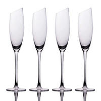 CHAMPAGNER/SEKT Glas mit moderner Kante 150 ml (4er-Set) - Transparent, Glas (0.15L) - Intirilife