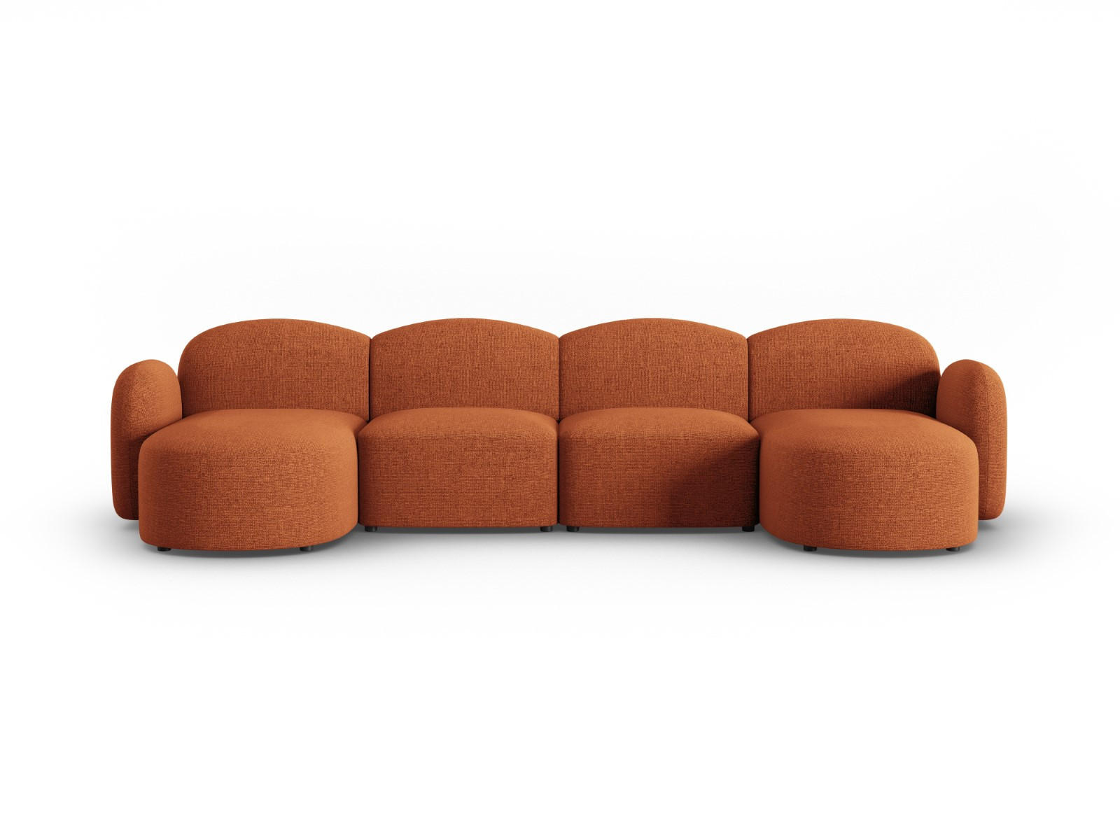 PANORAMASOFA Blair aus Chenille-Stoff mischung terrakotta 6 Sitzplätze - Terra cotta, Textil (155/80/350cm) - Micadoni