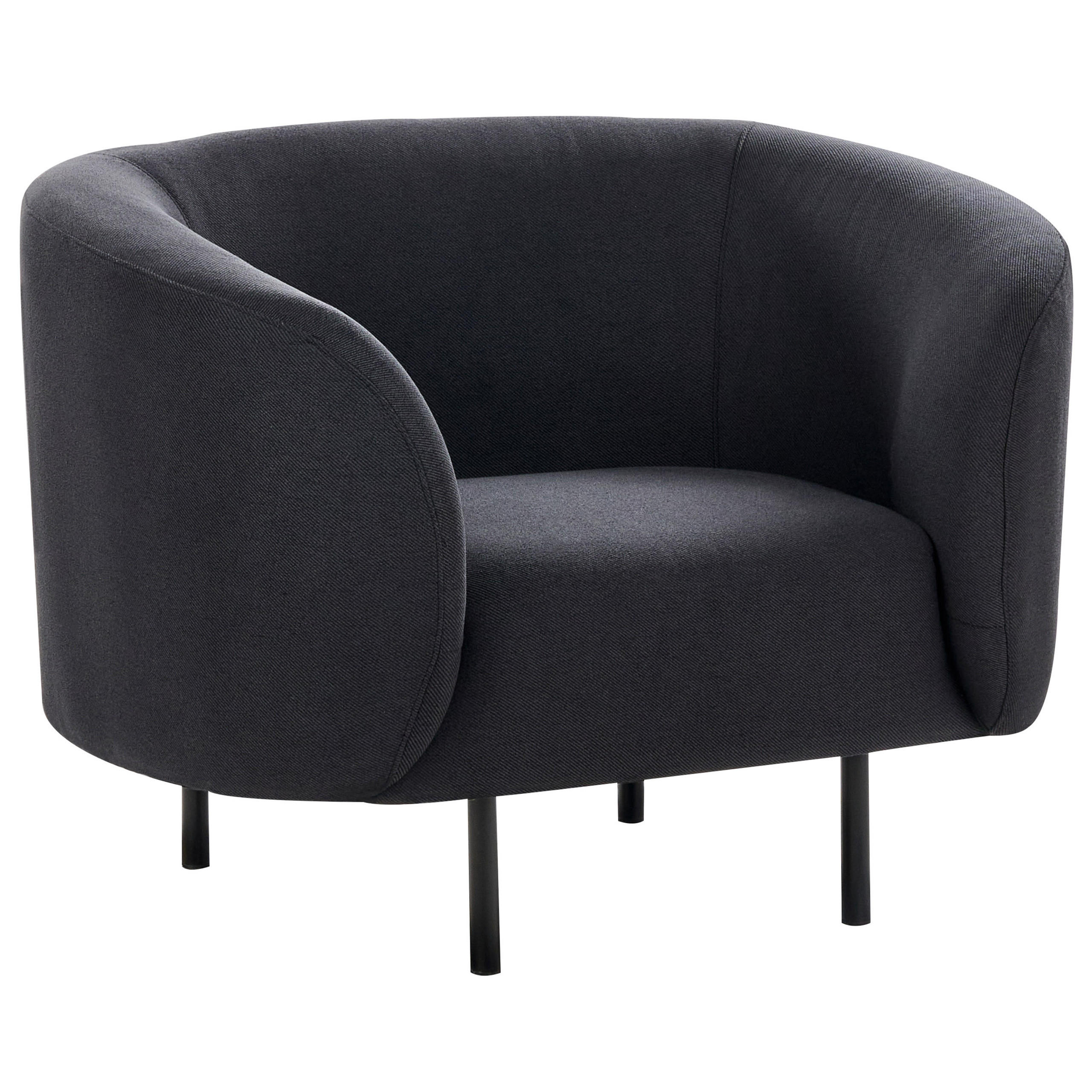 SESSEL Schwarz Loen - Schwarz, Textil (105/79/70cm) - Beliani