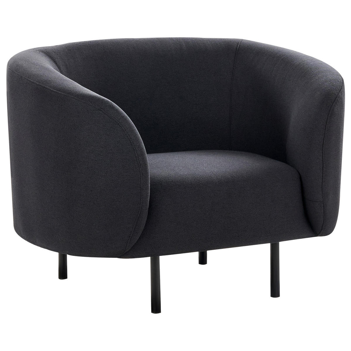 SESSEL Schwarz Loen - Schwarz, Textil (105/79/70cm) - Beliani