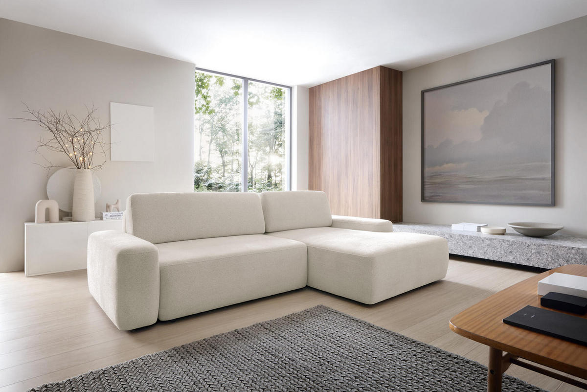 ECKSOFA BOULI Beige 264x162x82 cm - Beige, Textil (264/162cm) - FURNLUX