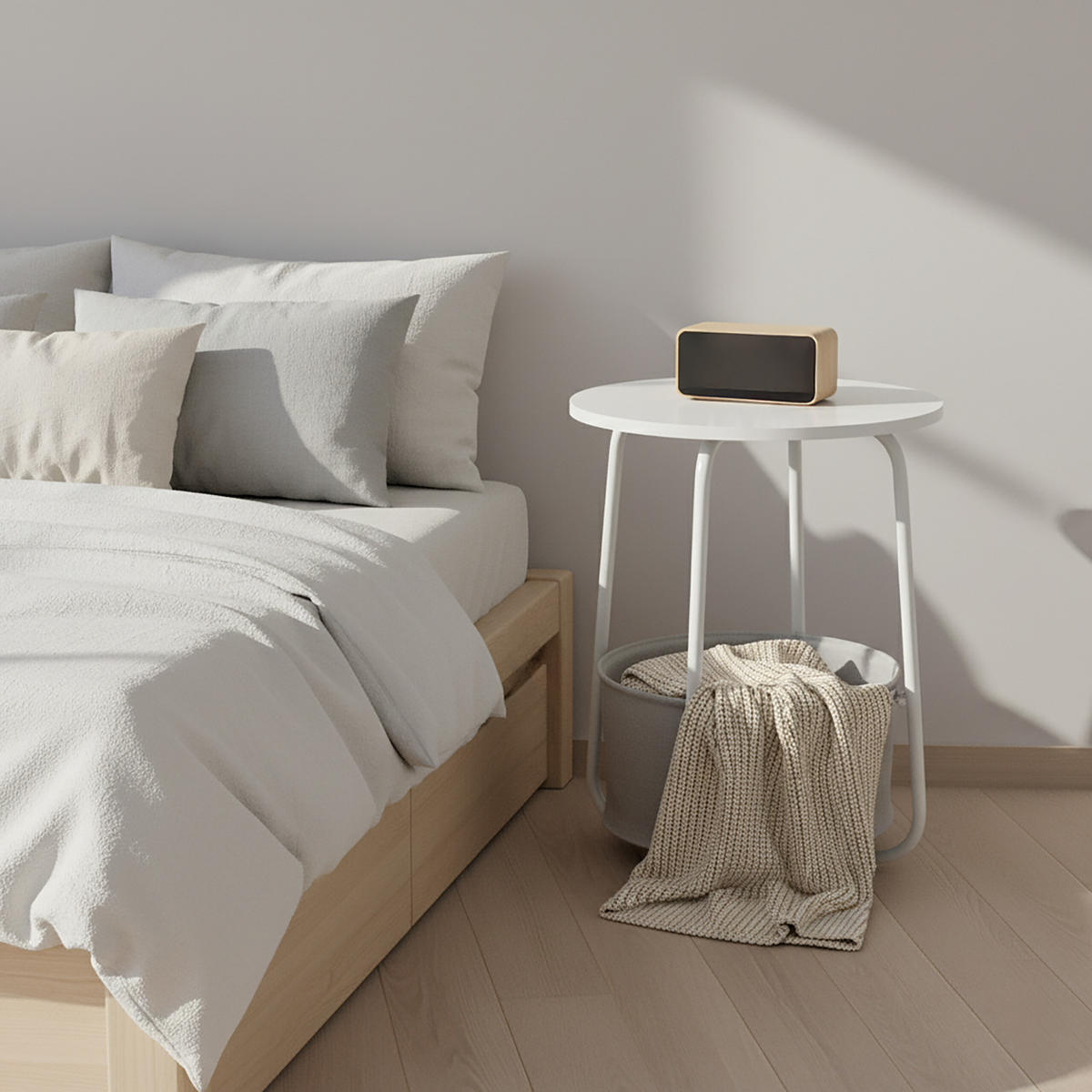 BEISTELLTISCH - Multicolor, Holzwerkstoff/Textil (40/40/50cm) - Relaxdays