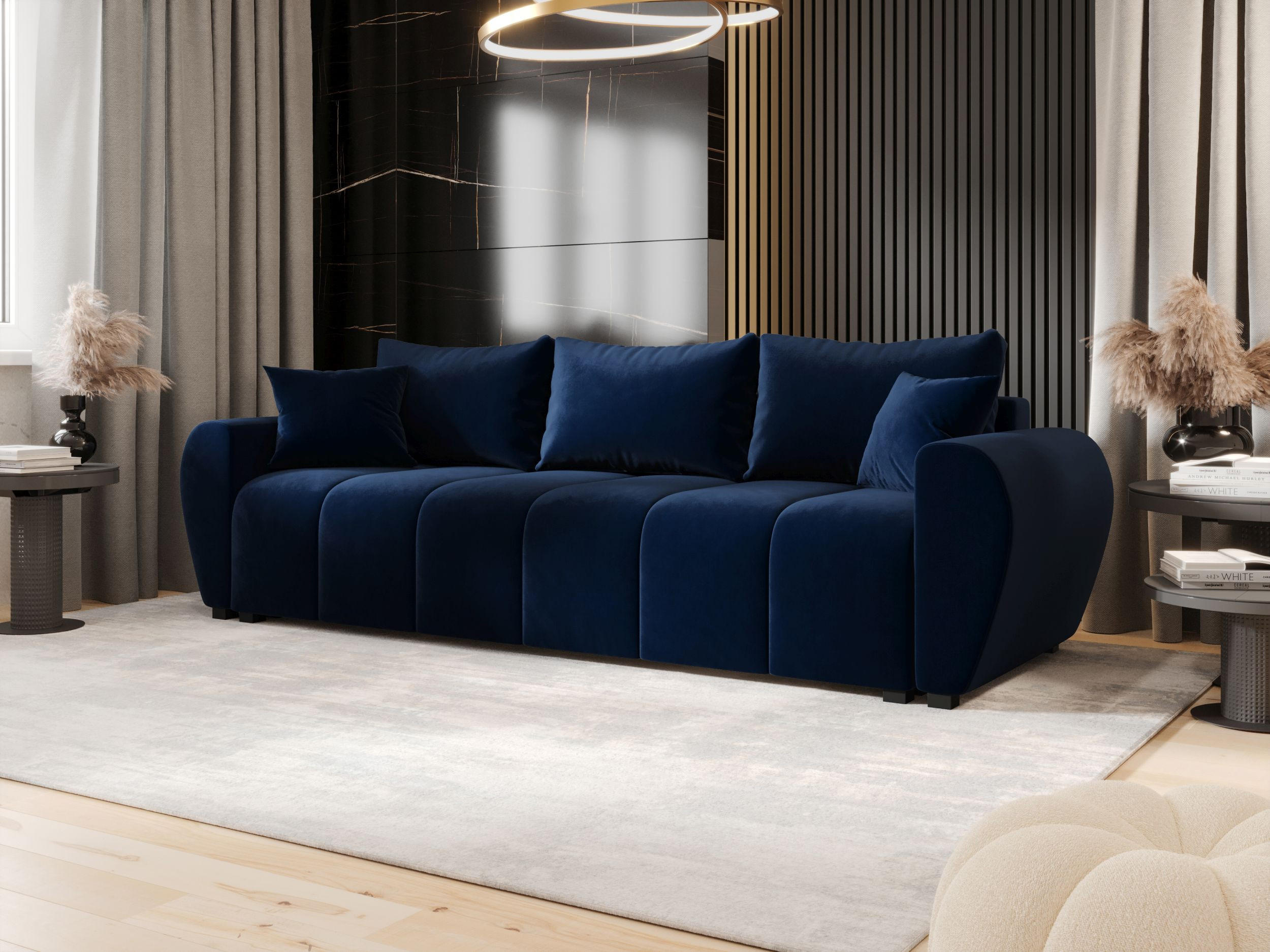 SOFA MOLISA mit Schlaffunktion ITAKA 11 mit Stauraum - Dunkelblau, Textil (86/82/246cm) - Bedante