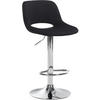 BARHOCKER JAKSON Schwarz Samt Chrom - Schwarz, Textil/Metall (42/86/46cm) - DELUKE