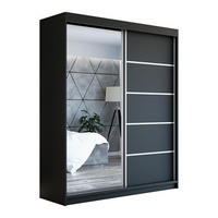 SCHWEBETÜRENSCHRANK 180 CM PIK Farbe: Schwarz - Schwarz, Holzwerkstoff (180/215/59.5cm) - A&J MöbelLand