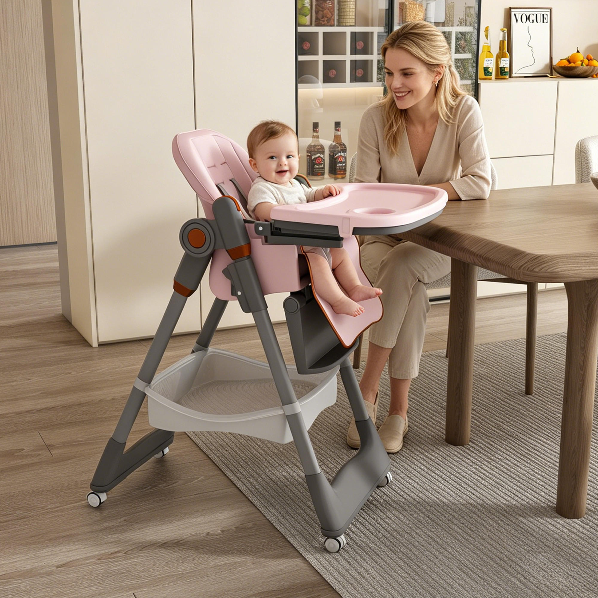 ComfortXL Hochstuhl Pink 76x95x53 cm