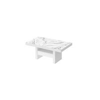 COUCHTISCH rechteckig Marmor Natur Weiß Hochglanz Höhenverstellbar ausziehbar 12/75/55 cm - Weiß, Holzwerkstoff (75/120/55cm)