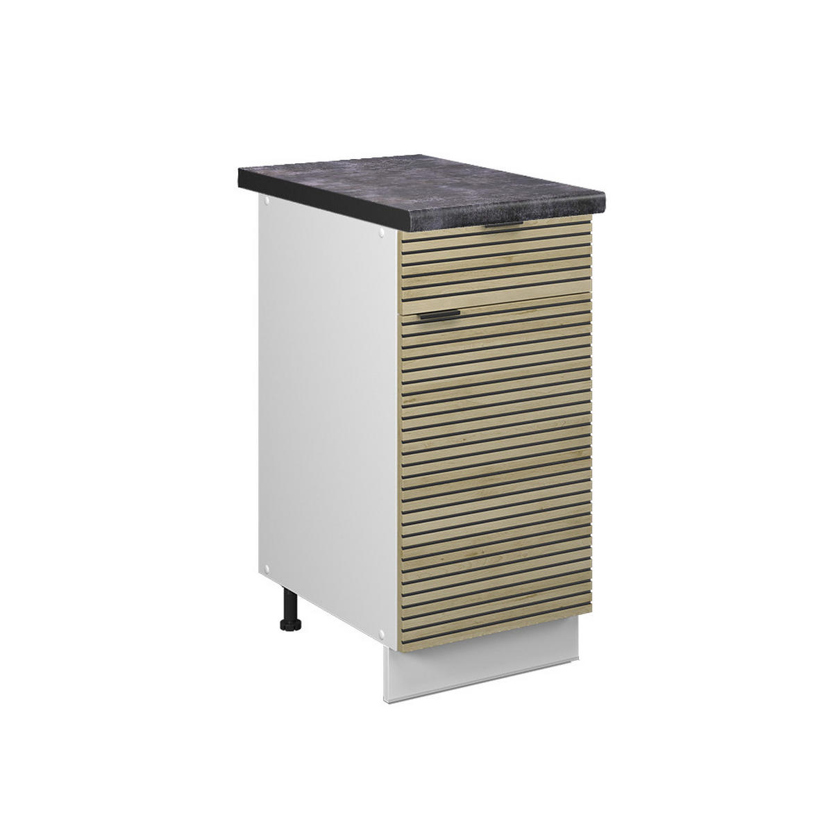 KÜCHENUNTERSCHRANK Fame-Line Eiche Paneel 40 cm , AP Anthrazit - Hellbraun/Eichefarben, Holzwerkstoff (40/82/60cm) - Vicco