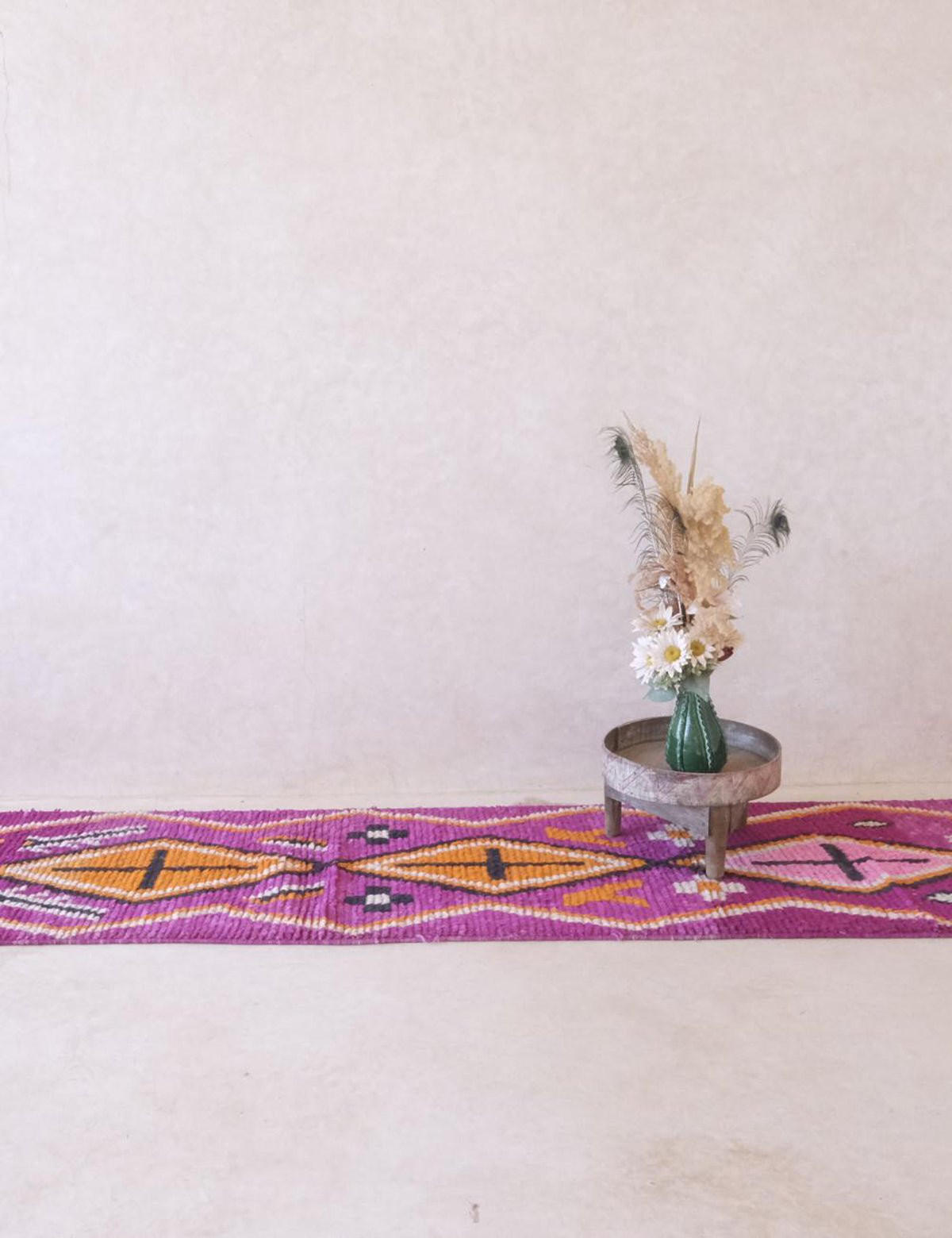 BERBERTEPPICH aus reiner Wolle 78x 507 cm - Pink, Naturmaterialien (78/507cm) - AFK Living