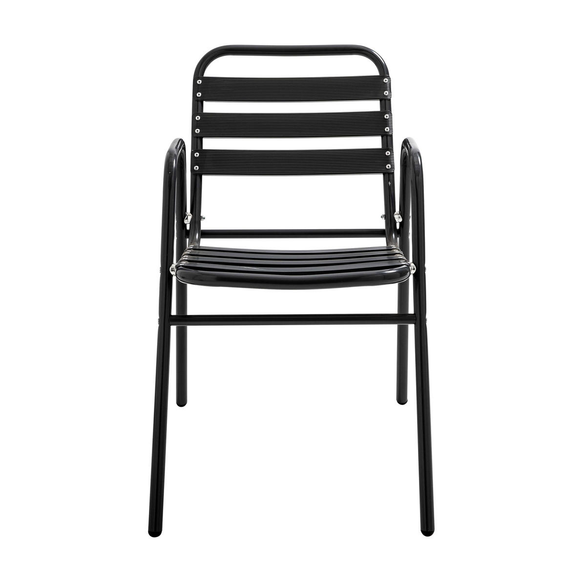 GARTENSESSEL 4-tlg., Schwarz - Schwarz, Metall (61/75/48cm) - Oviala