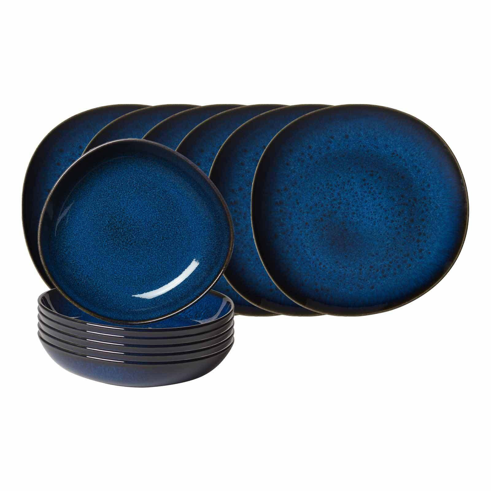 TAFEL-SET Lave Bleu 12er Set - Blau, Keramik (1/1/1cm) - like.Villeroy & Boch