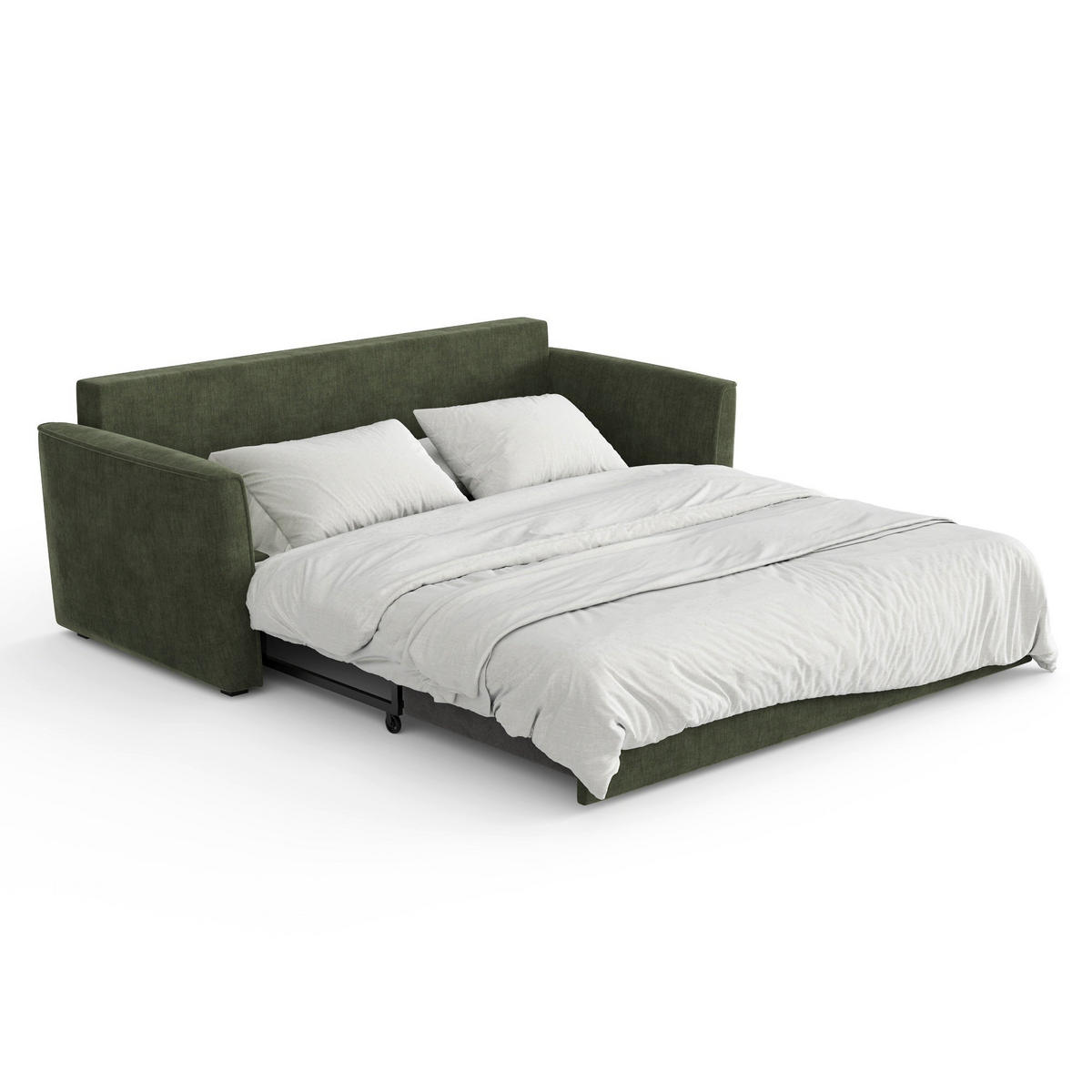 SCHLAFSOFA GERADE Rastergewebe Khakigrün 180cm - Grün, Textil (180/97/93.5cm) - Sia Home