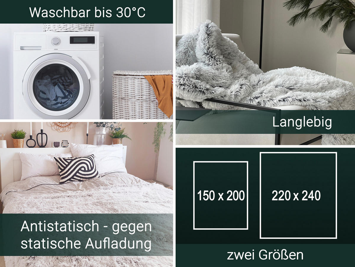 KUSCHELDECKE, 220x240 cm, 100% Polyester, Grau - Grau, Textil (220/240cm) - Zollner