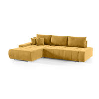 ECKSOFA mit Schlaffunktion Dhaka L, Honig - Honig, Textil (185/265cm) - Fedve