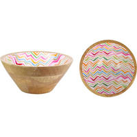 SCHALEN Zigzag Mangoholz 2er-Set - Naturfarben, Holz (25/11/25cm) - FURNARO