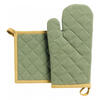 SET AUS RECYCELTEM TOPFHANDSCHUH/TOPFLAPPEN Grace matchagrün 15 x 32 cm - Salbeigrün, Textil (15/32cm) - Winkler