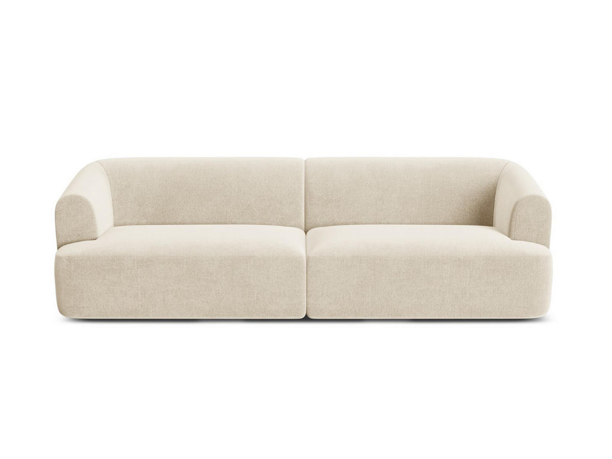 MODULARES-SOFA Campi aus Samt leichtes beige 4 Sitzplätze - Creme, Textil (90/70/255cm) - Cosmopolitan Design