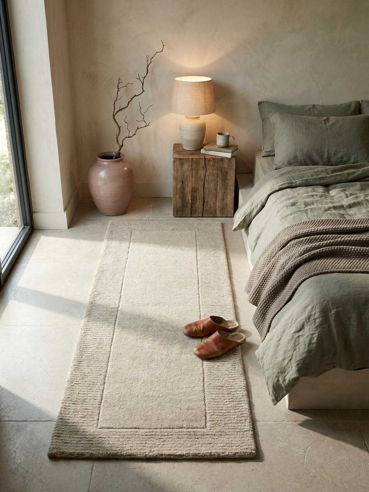 WOLLTEPPICH MOLE, einfarbig, Natur, 60 x 230 cm - Beige, Textil (60/230cm) - KADIMA DESIGN