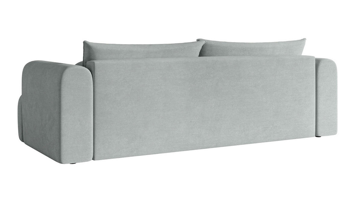 SCHLAFSOFA Dandelino Hellgrau Velours - Hellgrau/Schwarz, Kunststoff/Textil (250/90/112cm) - Selsey