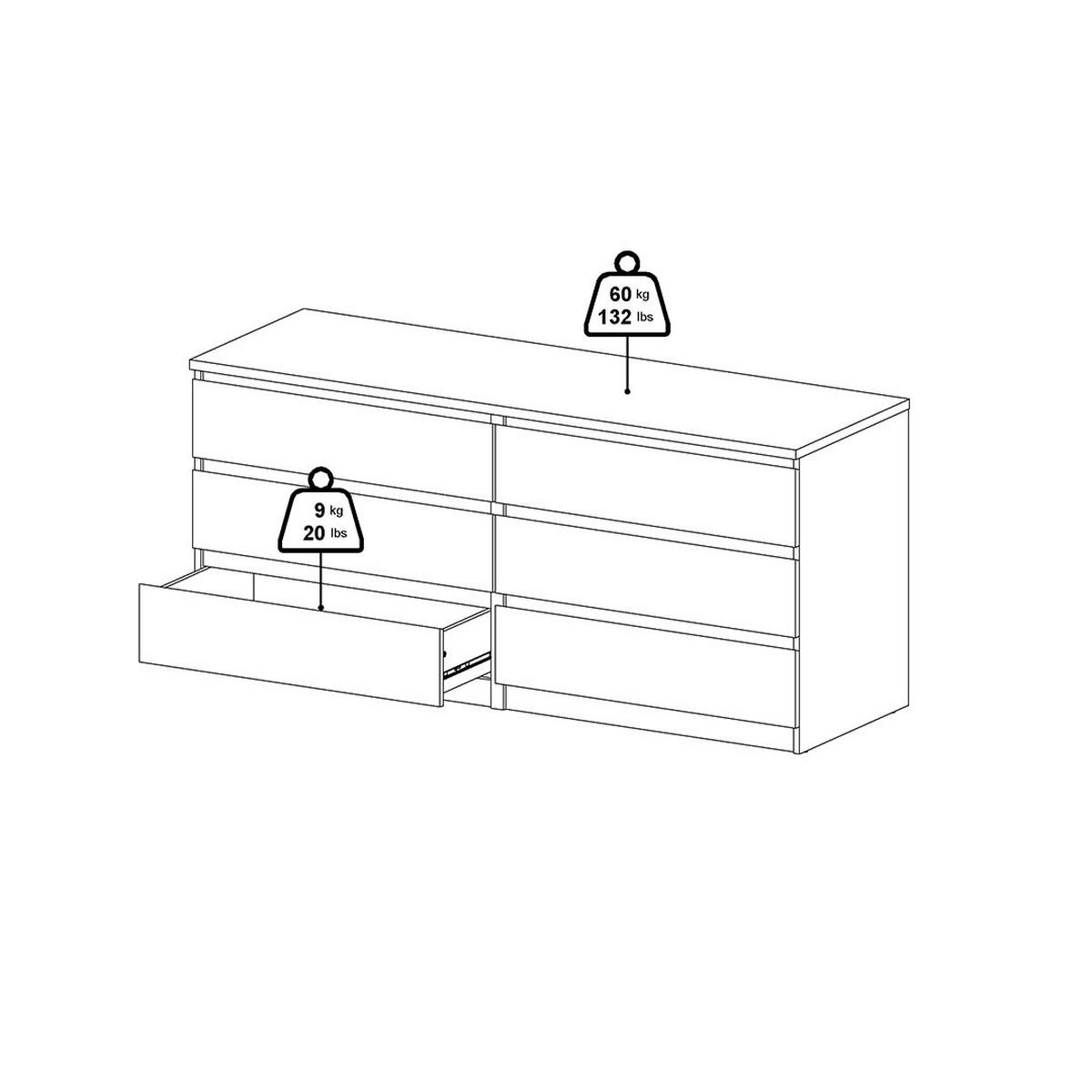 KOMMODE Noulan Weiß 154/50/70 cm - Weiß, Holzwerkstoff (154/70/50cm) - ebuy24