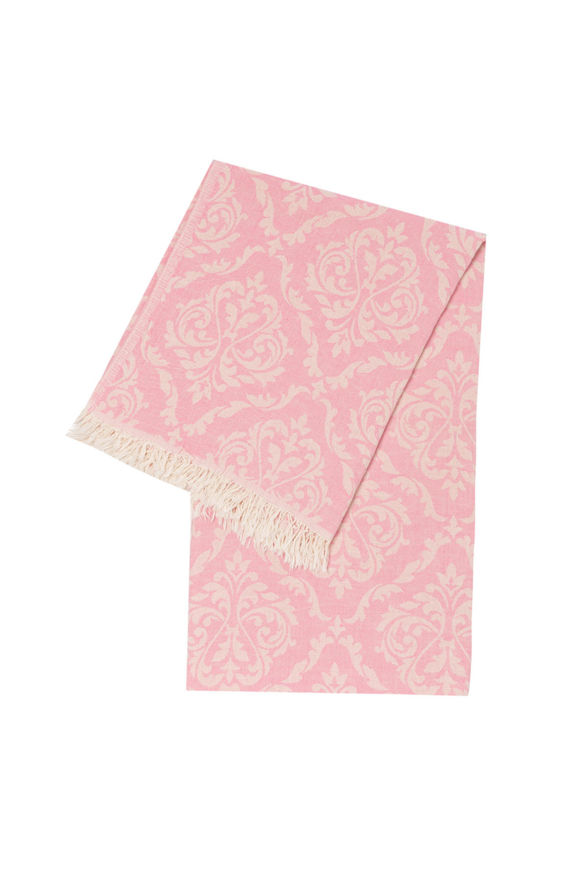 VILLA Strandtuch Barok style 100x180 Pink für Babys geeignet 100%Baumwolle Hamamtuch Saunatuch Mehrzweck - Pink, Textil (100/180cm) - Villa Möbel