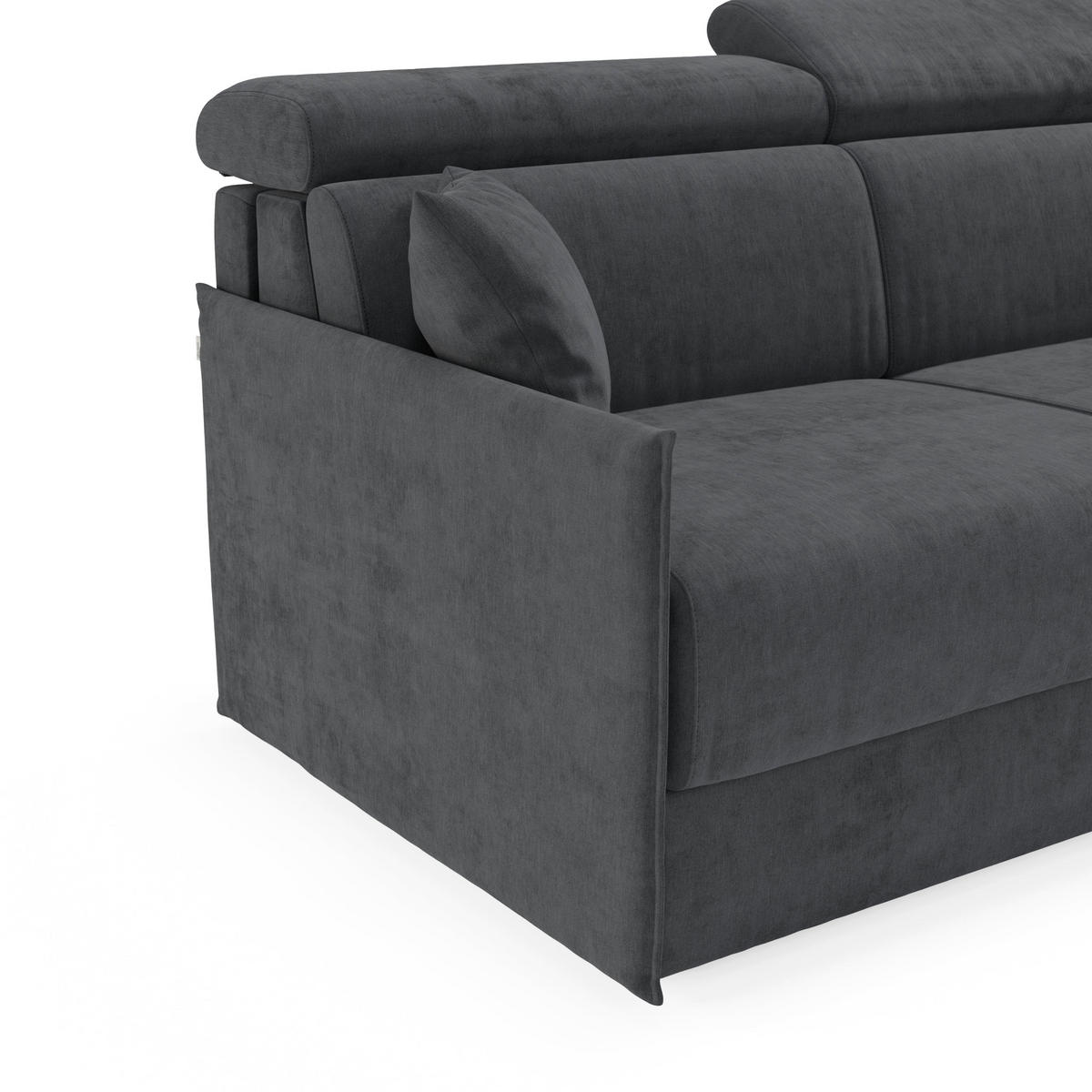 ECKSOFA Miryam - Anthrazit, Metall (252/98cm) - Divani.store