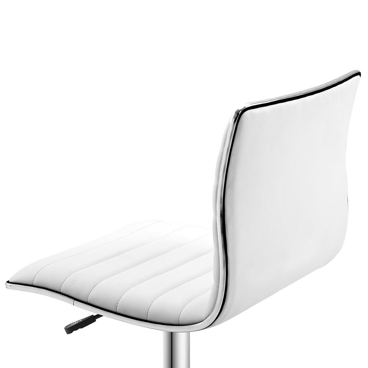 HÖHENVERSTELLBARER Salonstuhl mit Rückenlehne, Drehstuhl, Metall, Kunstleder, 48 x 52 x 78-90 cm, Weiß - Weiß, Metall (52/90/48cm)