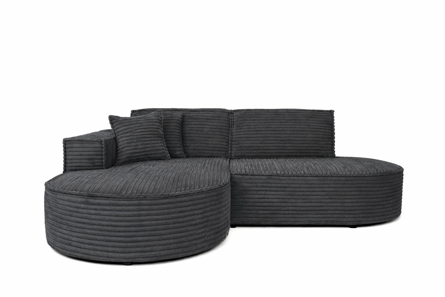 ECKSOFA L-Form, Cordstoff Velo, Dunkelgrau, Links, Modena Studio - Dunkelgrau, Holz (236/165cm) - Kaiser Möbel