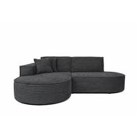 ECKSOFA L-Form, Cordstoff Velo, Dunkelgrau, Links, Modena Studio - Dunkelgrau, Holz (236/165cm) - Kaiser Möbel
