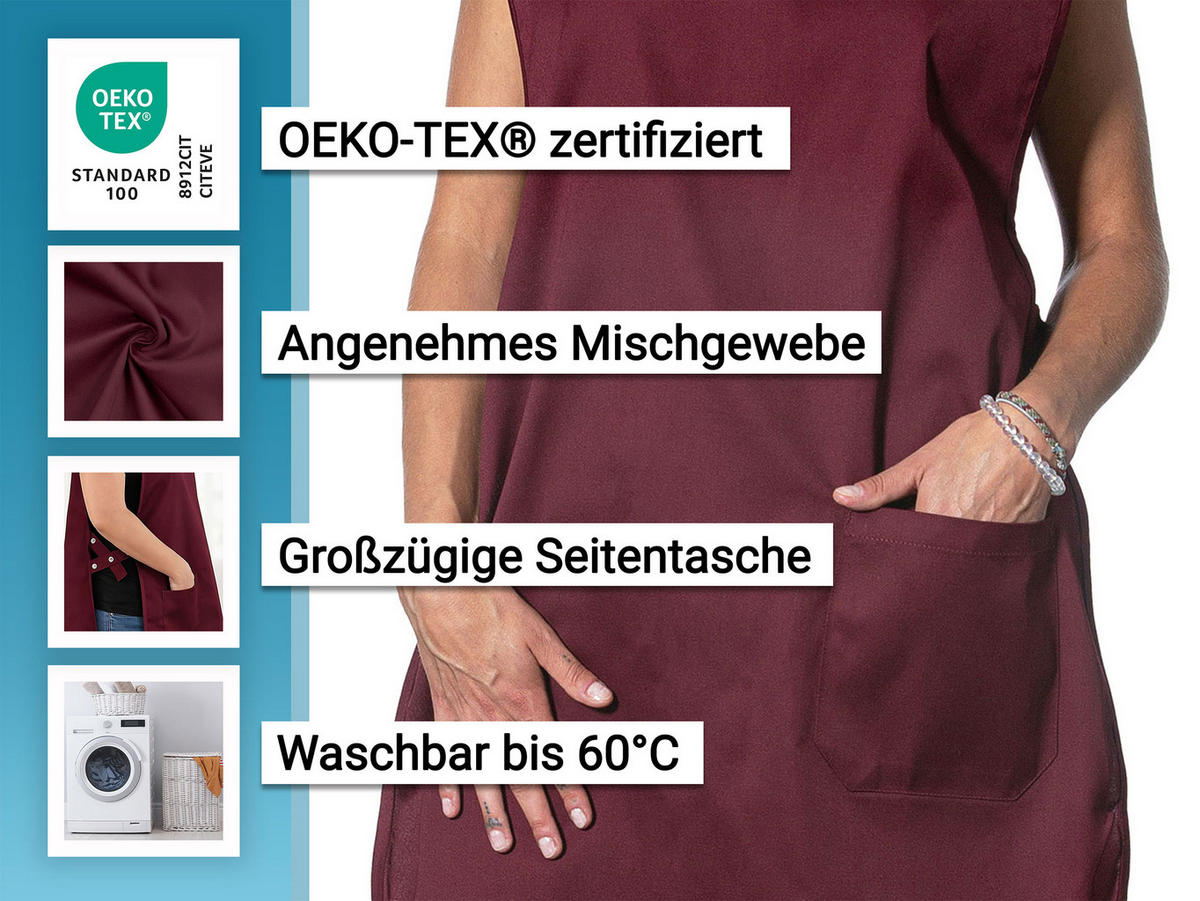 SCHÜRZE , onsize, 65% Polyester, 35% Baumwolle, Rot - Bordeaux, Textil (62/90cm) - Zollner