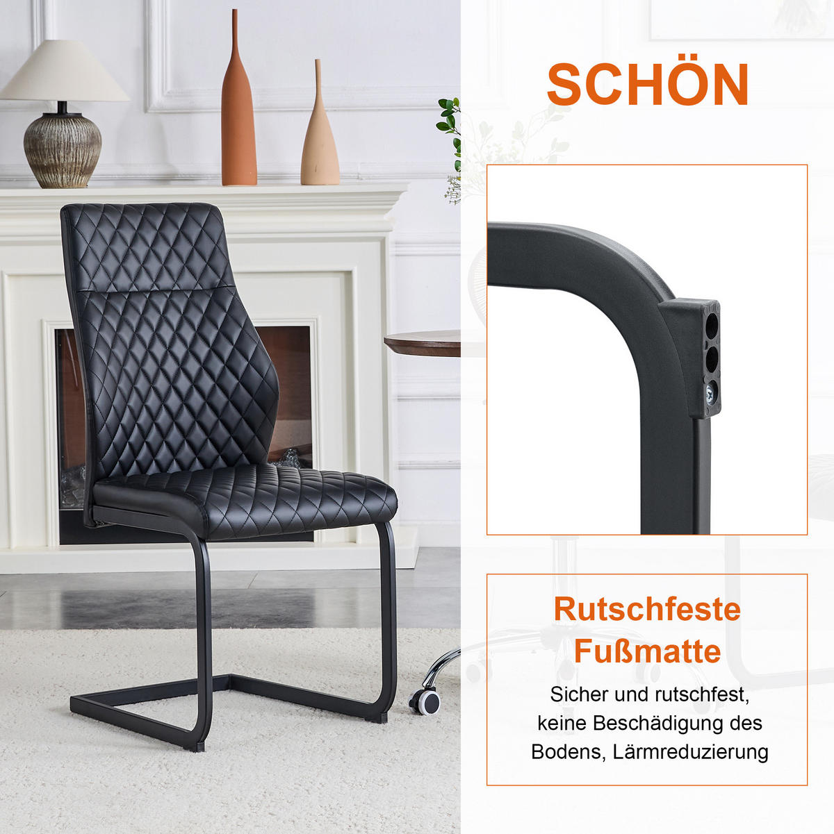 TISCH- UND STUHLSET rund 60 cm MDF Schwarz, 2 Stühle - Schwarz, Metall (60/72/60cm) - Meubliv