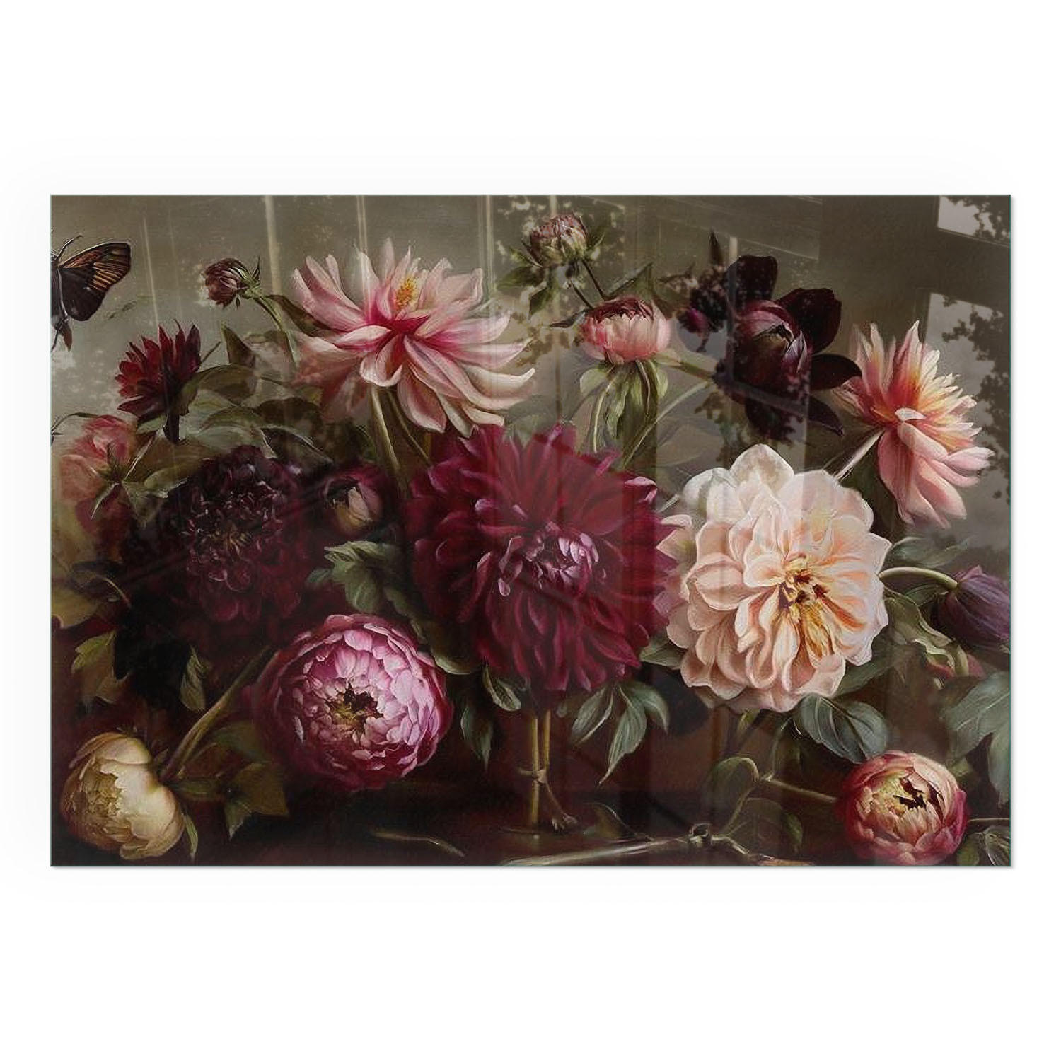 GLASPLATTE für Kamin 100x70 cm - Weinrot, Glas (100/70/0.4cm) - TULUP