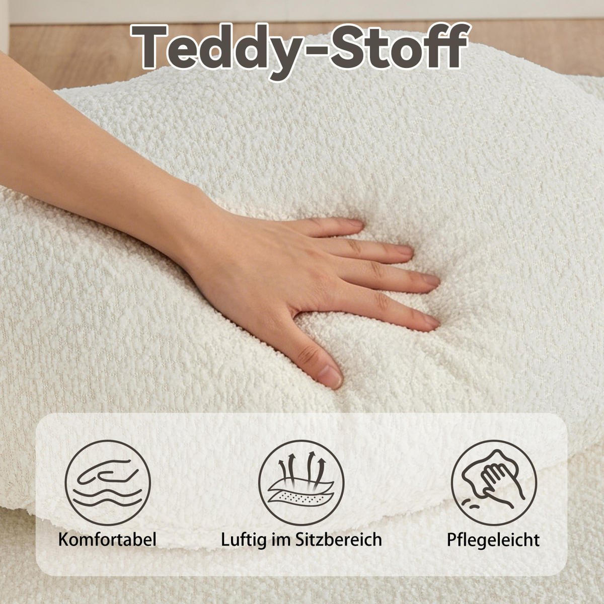 WOHNZIMMERSOFA mit Schlaffunktion und Kissen, Relaxsessel für Wohnzimmer, Beige - Beige, Textil (67/24/38cm)