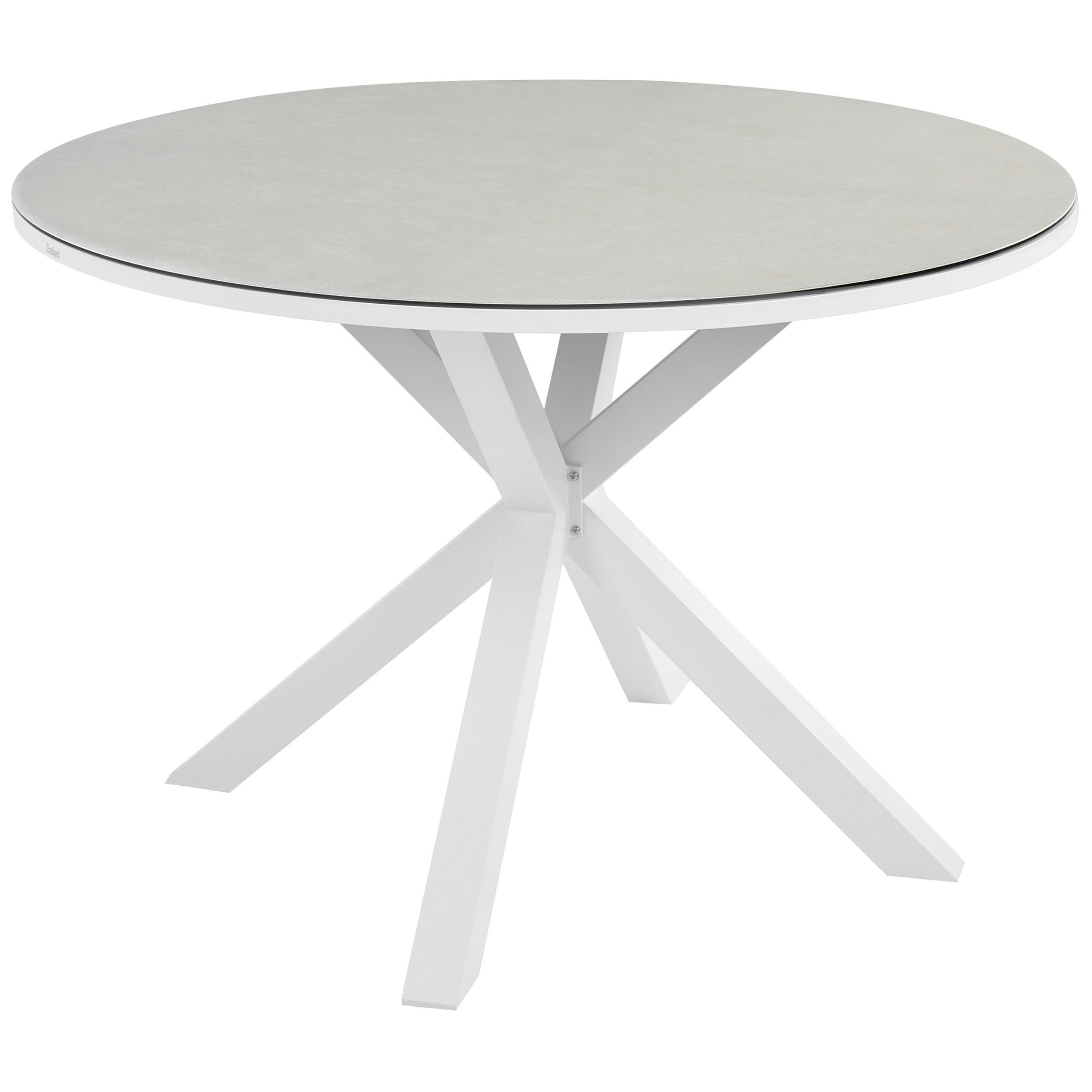 GARTENTISCH Weiß Maletto - Beige/Weiß, Keramik (120/120/75cm) - Beliani