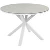 GARTENTISCH Weiß Maletto - Beige/Weiß, Keramik (120/120/75cm) - Beliani
