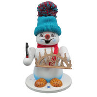 RAUCHFIGUR Schneemann Weiß Schwibbogenverkäufer 19 cm - Multicolor, Holz (15/19/0.1cm)
