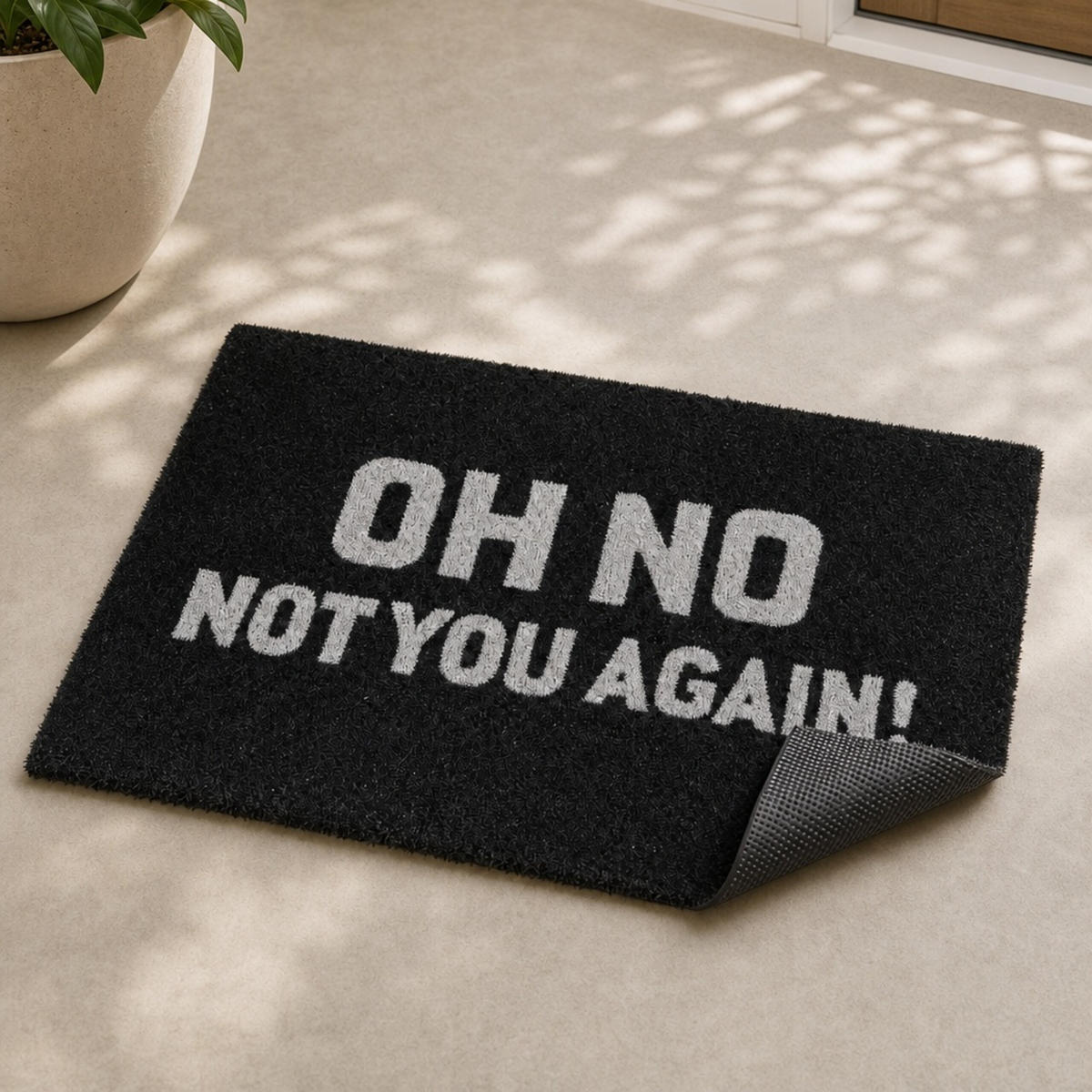ROHOŽKA Černá Bílá 60x40 cm Oh No Not You Again - černá, textil/plast (60/40cm) - Relaxdays