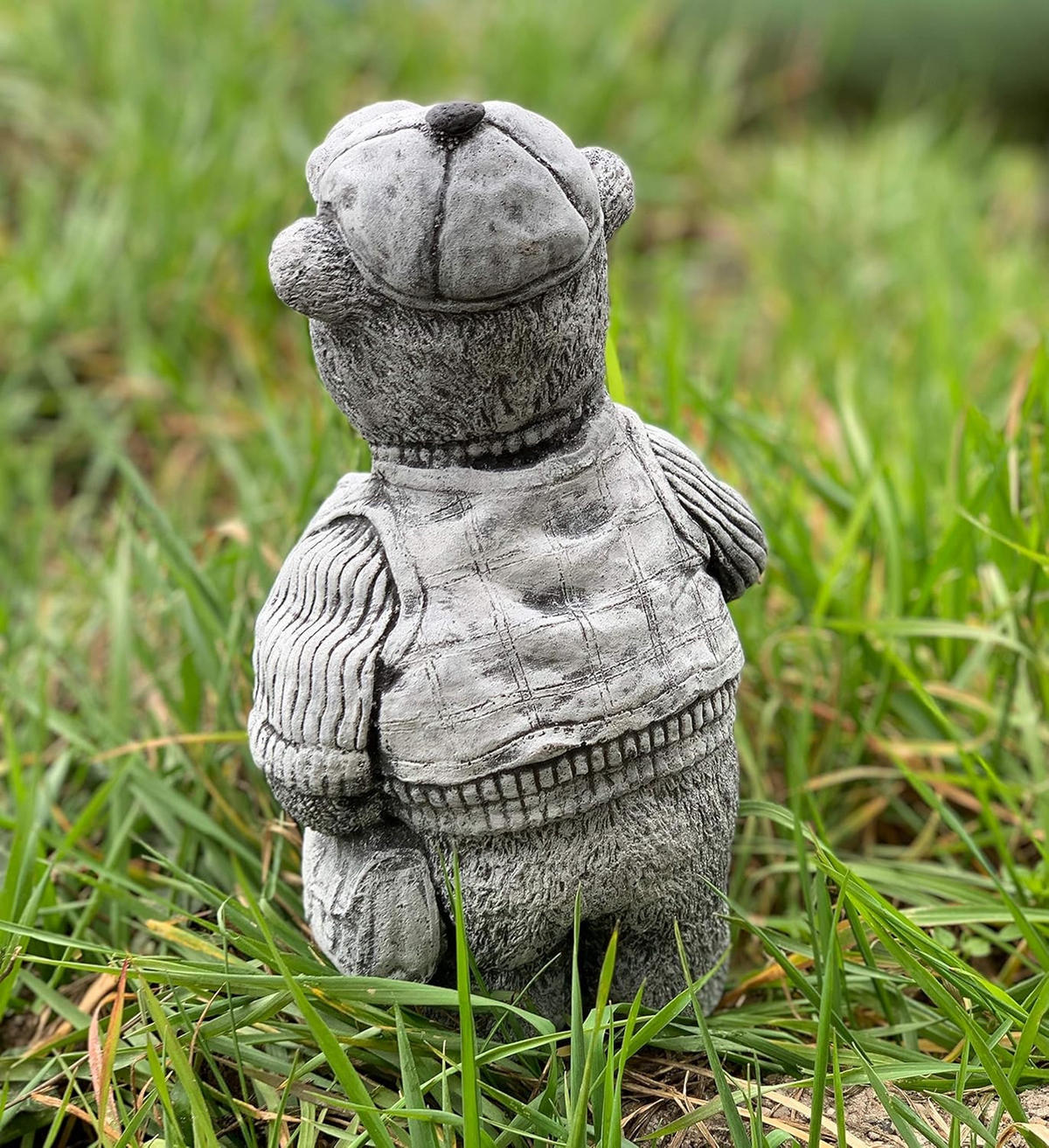 STEINFIGUR Teddy Paul, Frostfest massiver Steinguss - Grau, Stein (15/25/12cm) - stoneandstyle