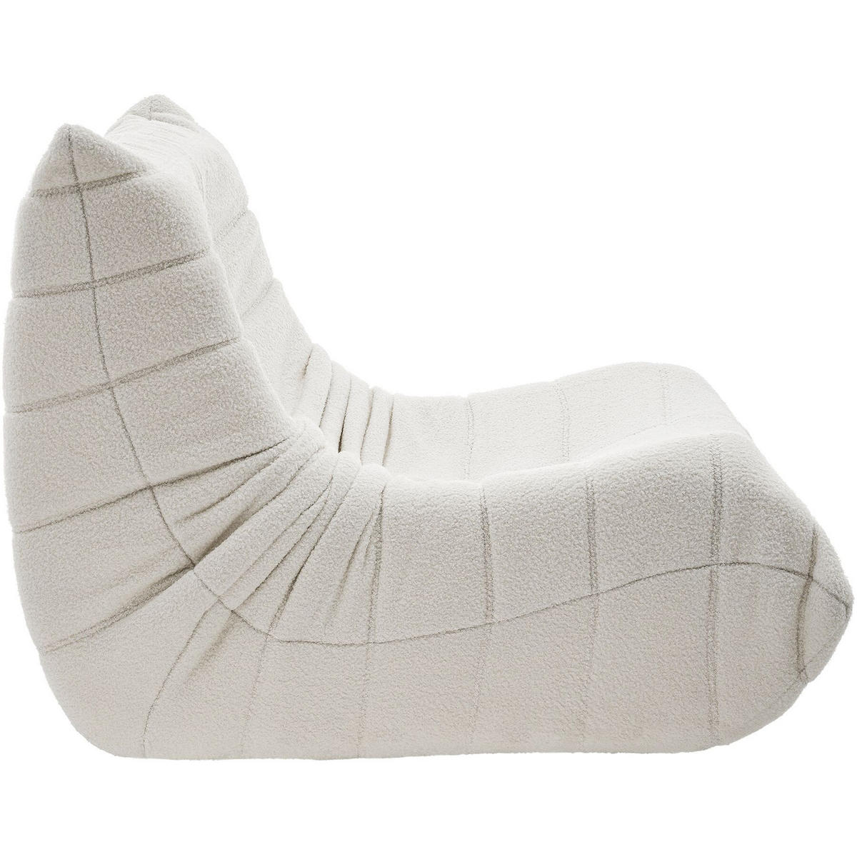 RELAXSESSEL Logo, 95 x 100 x 75 cm, Bouclé creme - Creme, Textil (95/75/100cm) - tectake