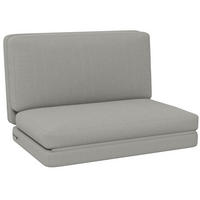 BODENSOFA 3-in-1 Klappbar Schlafsofa mit Samtoptik für Schlafzimmer, Wohnzimmer - Hellgrau, Textil (120/10/275cm) - HOMCOM