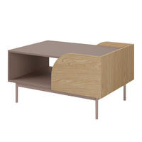 COUCHTISCH Camel mit offenem Regal und geriffeltem Detail, 90x60 cm, Frühlingseiche + Toffee - Eichefarben, Holzwerkstoff/Metall (63/92/49cm) - Beautysofa
